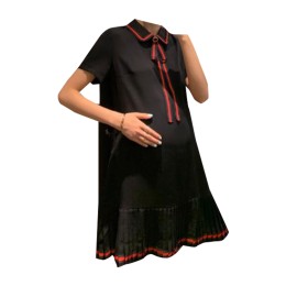 SKUFPW007 manufacturing short-sleeved dress for pregnant women design lapel hem pleated skirt for pregnant women dress center SKUFPW007 manufacturing short-sleeved dress for pregnant women design lapel hem pleated skirt for pregnant women dress center